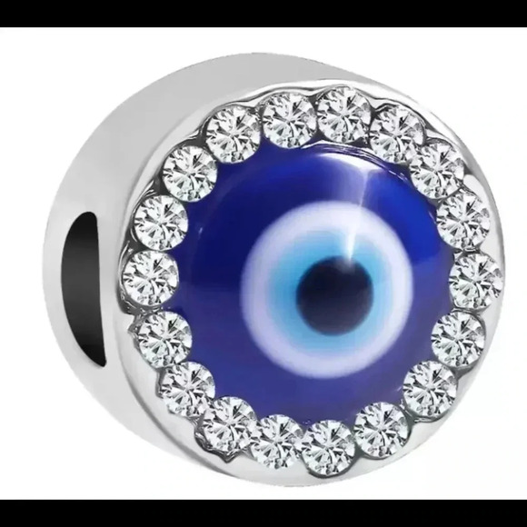 S925 Stamped Sterling Silver Evil Eye 🧿 Charm - Picture 1 of 5